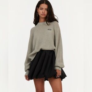 ROTATE LIGHT KNIT LOGO SWEATER-GREY